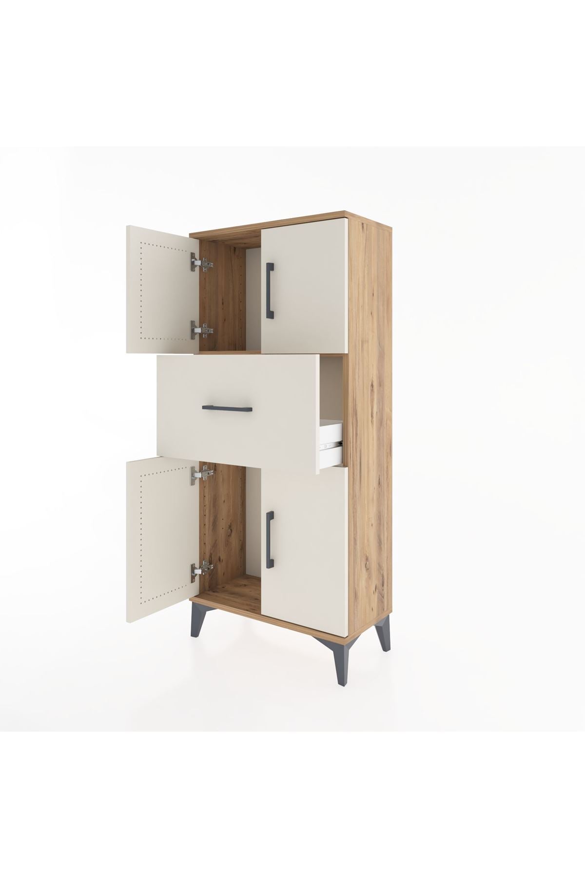 Hyperion Dolap Tek Raflı Tek Çekmeceli 4 Kapaklı 60x44x134 - S50M061V7B