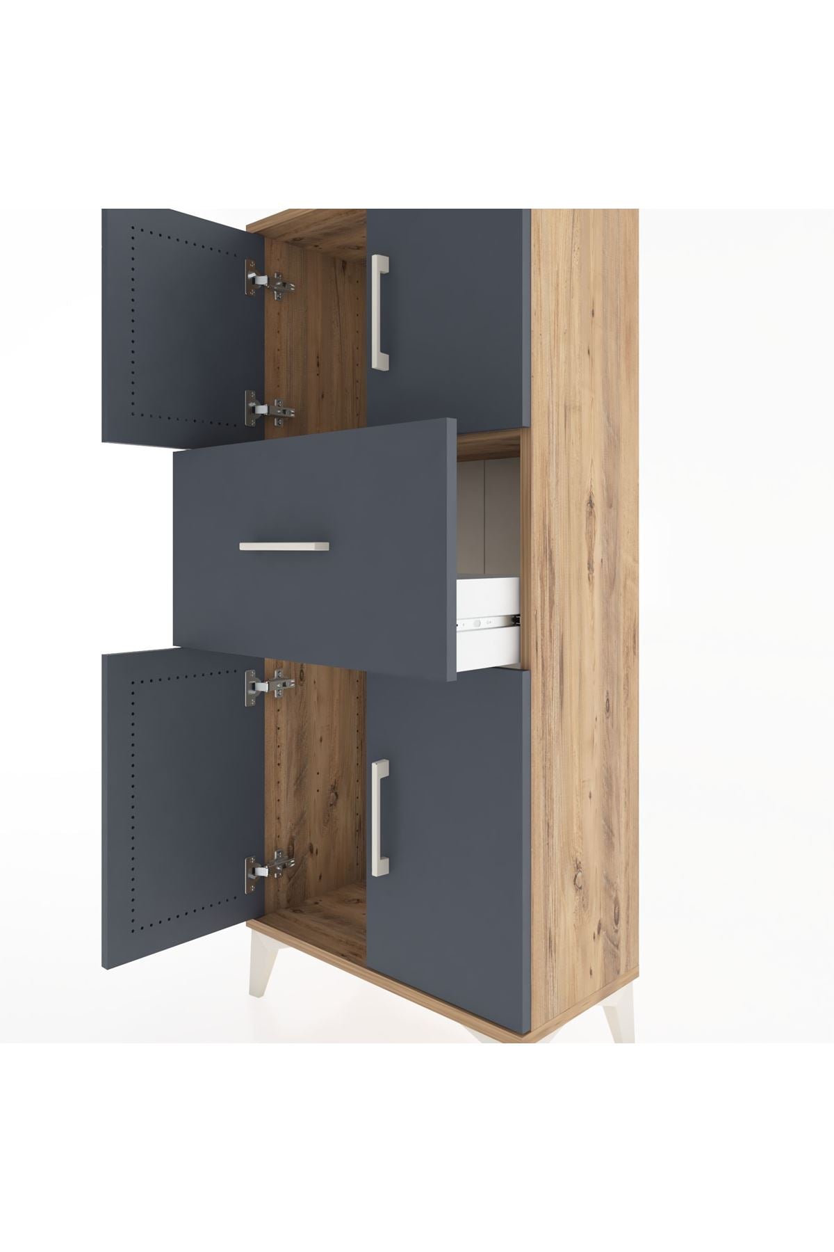 Hyperion Dolap Tek Raflı Tek Çekmeceli 4 Kapaklı 60x44x134 - S50M061V8B