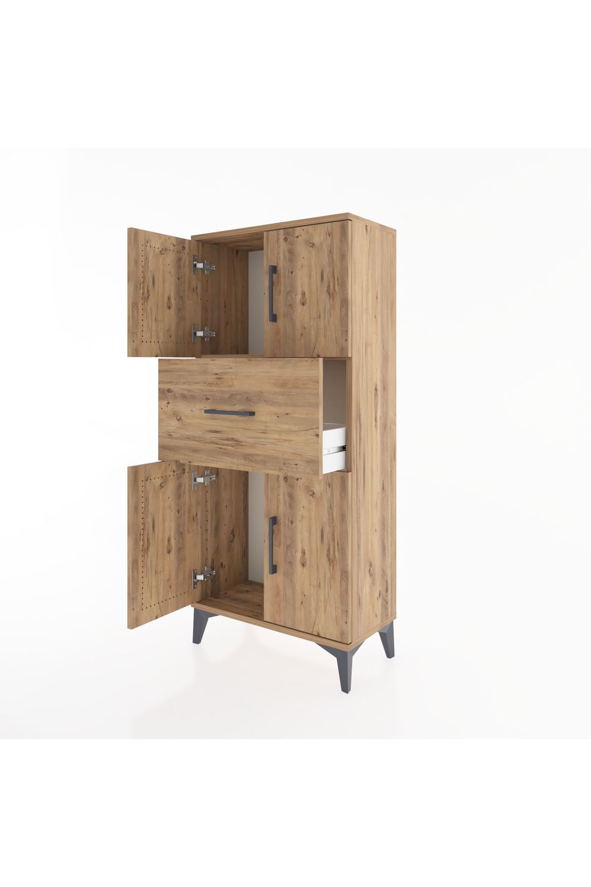 Hyperion Dolap Tek Raflı Tek Çekmeceli 4 Kapaklı 60x44x134 - S50M061V9B