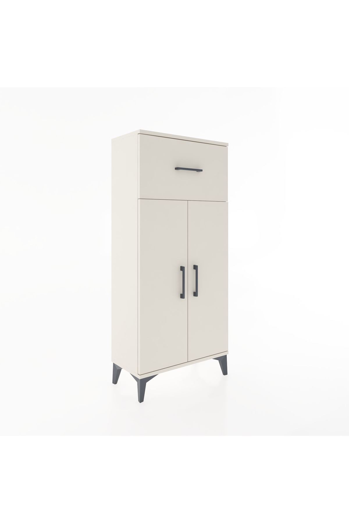 Hyperion Dolap 2 Raflı Tek Çekmeceli 2 Kapaklı 60x44x134 Aytaşı-Aytaşı