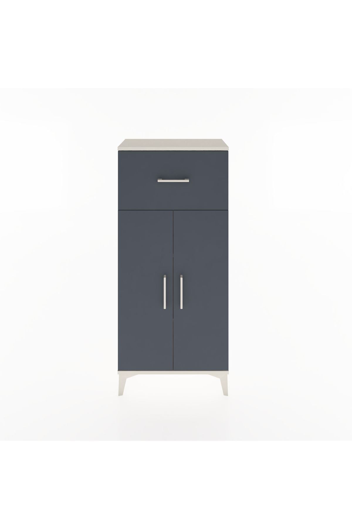 Hyperion Dolap 2 Raflı Tek Çekmeceli 2 Kapaklı 60x44x134 Aytaşı-Antrasit