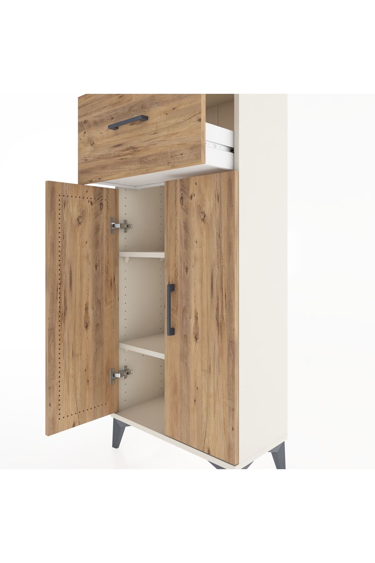 Hyperion Dolap 2 Raflı Tek Çekmeceli 2 Kapaklı 60x44x134 Aytaşı-Çam