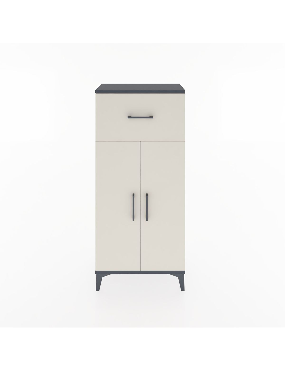 Hyperion Dolap 2 Raflı Tek Çekmeceli 2 Kapaklı 60x44x134 Antrasit-Aytaşı