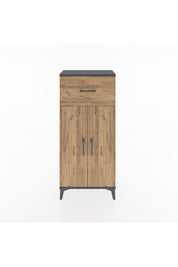 Hyperion Dolap 2 Raflı Tek Çekmeceli 2 Kapaklı 60x44x134 Antrasit-Çam