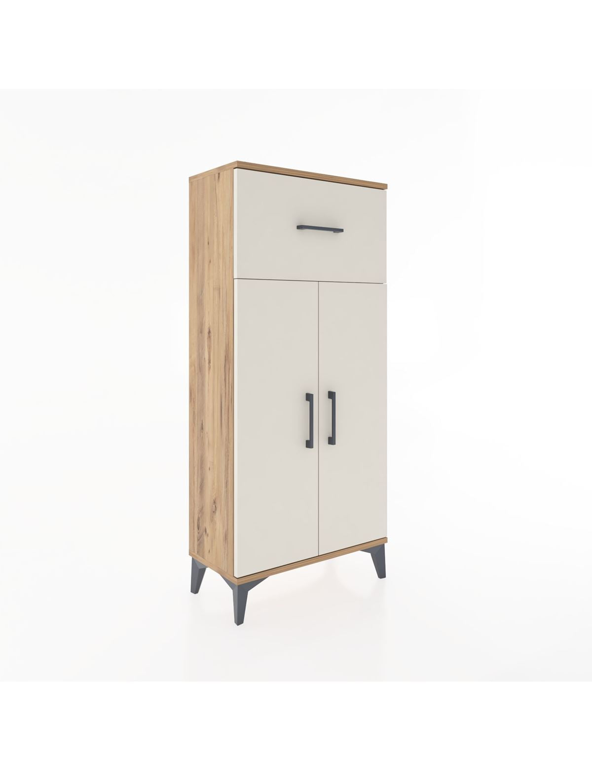 Hyperion Dolap 2 Raflı Tek Çekmeceli 2 Kapaklı 60x44x134 Çam-Aytaşı