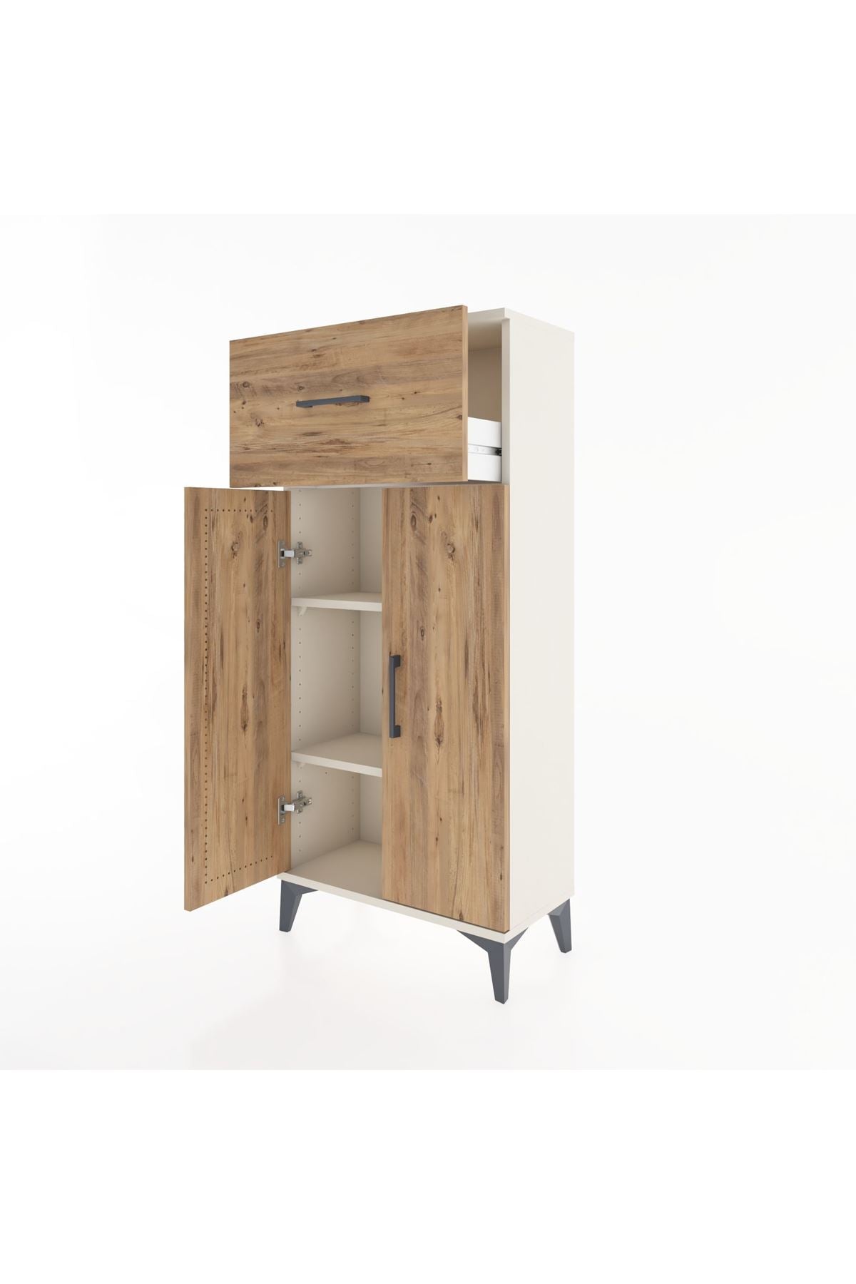 Hyperion Dolap 2 Raflı Tek Çekmeceli 2 Kapaklı 60x44x134 Aytaşı-Çam