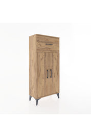 Hyperion Dolap 2 Raflı Tek Çekmeceli 2 Kapaklı 60x44x134 Çam-Çam