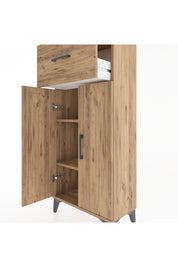 Hyperion Dolap 2 Raflı Tek Çekmeceli 2 Kapaklı 60x44x134 Çam-Çam