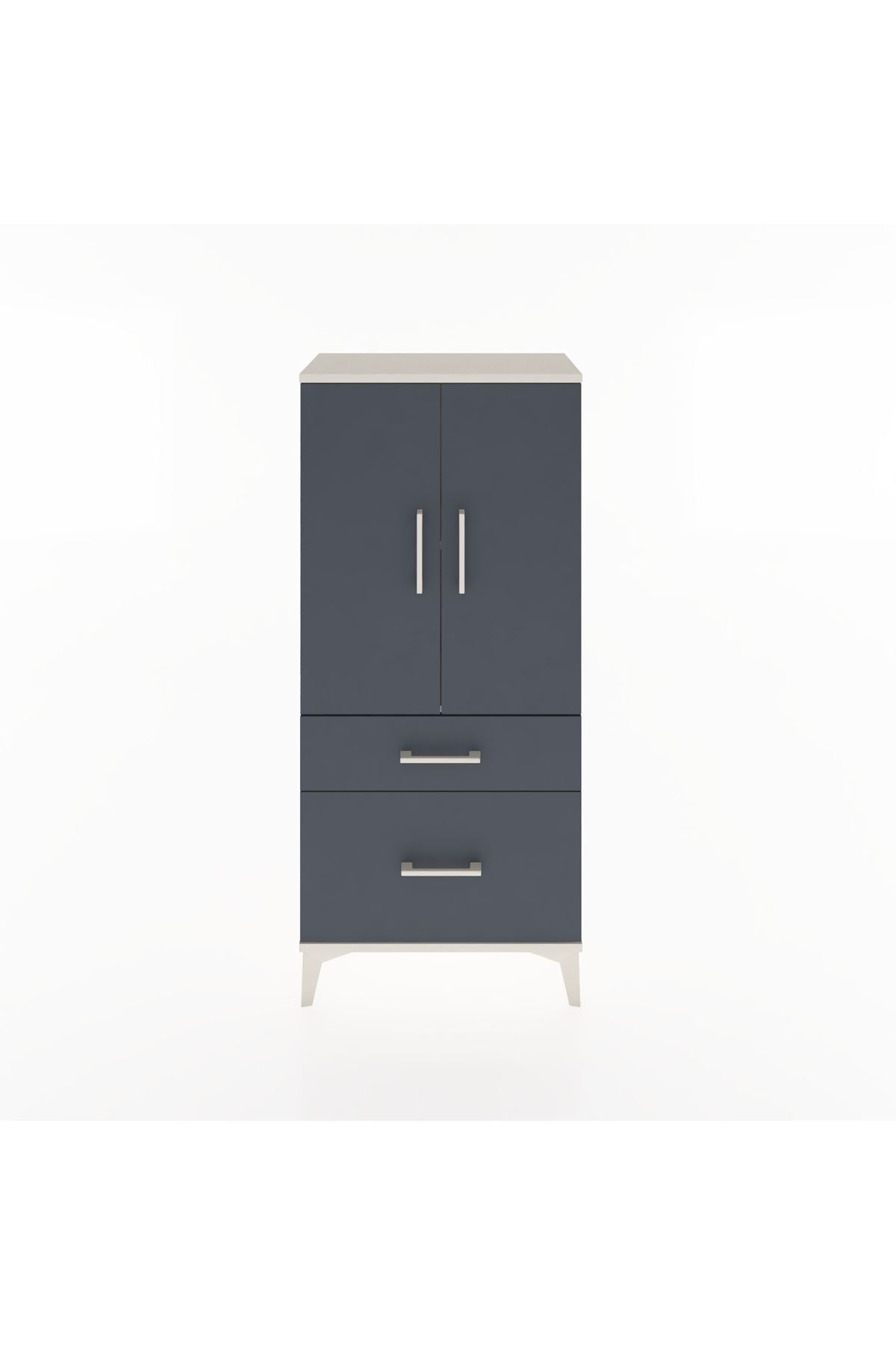 Hyperion Dolap 2 Raflı 2 Çekmeceli 2 Kapaklı 60x44x134 Aytaşı-Antrasit