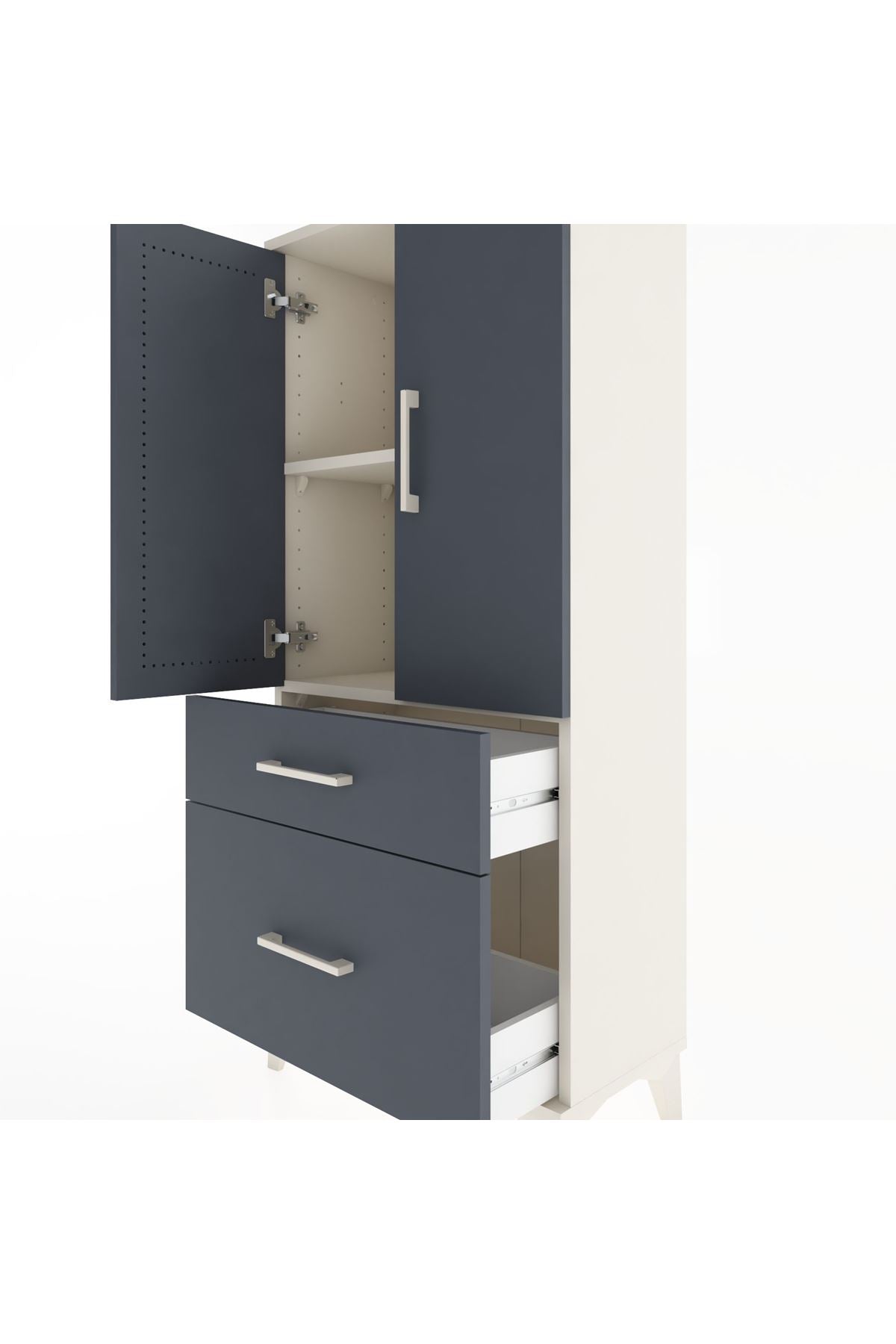 Hyperion Dolap 2 Raflı 2 Çekmeceli 2 Kapaklı 60x44x134 Aytaşı-Antrasit