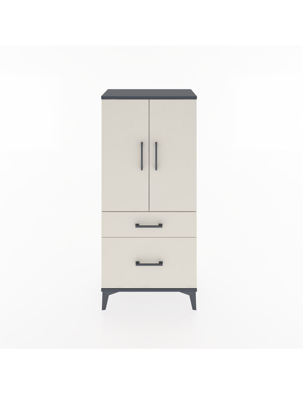 Hyperion Dolap 2 Raflı 2 Çekmeceli 2 Kapaklı 60x44x134 Antrasit-Aytaşı