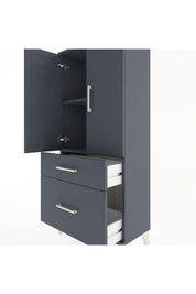 Hyperion Dolap 2 Raflı 2 Çekmeceli 2 Kapaklı 60x44x134 Antrasit-Antrasit