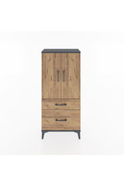 Hyperion Dolap 2 Raflı 2 Çekmeceli 2 Kapaklı 60x44x134 Antrasit-Çam