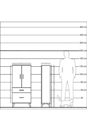 Hyperion Dolap 2 Raflı 2 Çekmeceli 2 Kapaklı 60x44x134 Antrasit-Çam