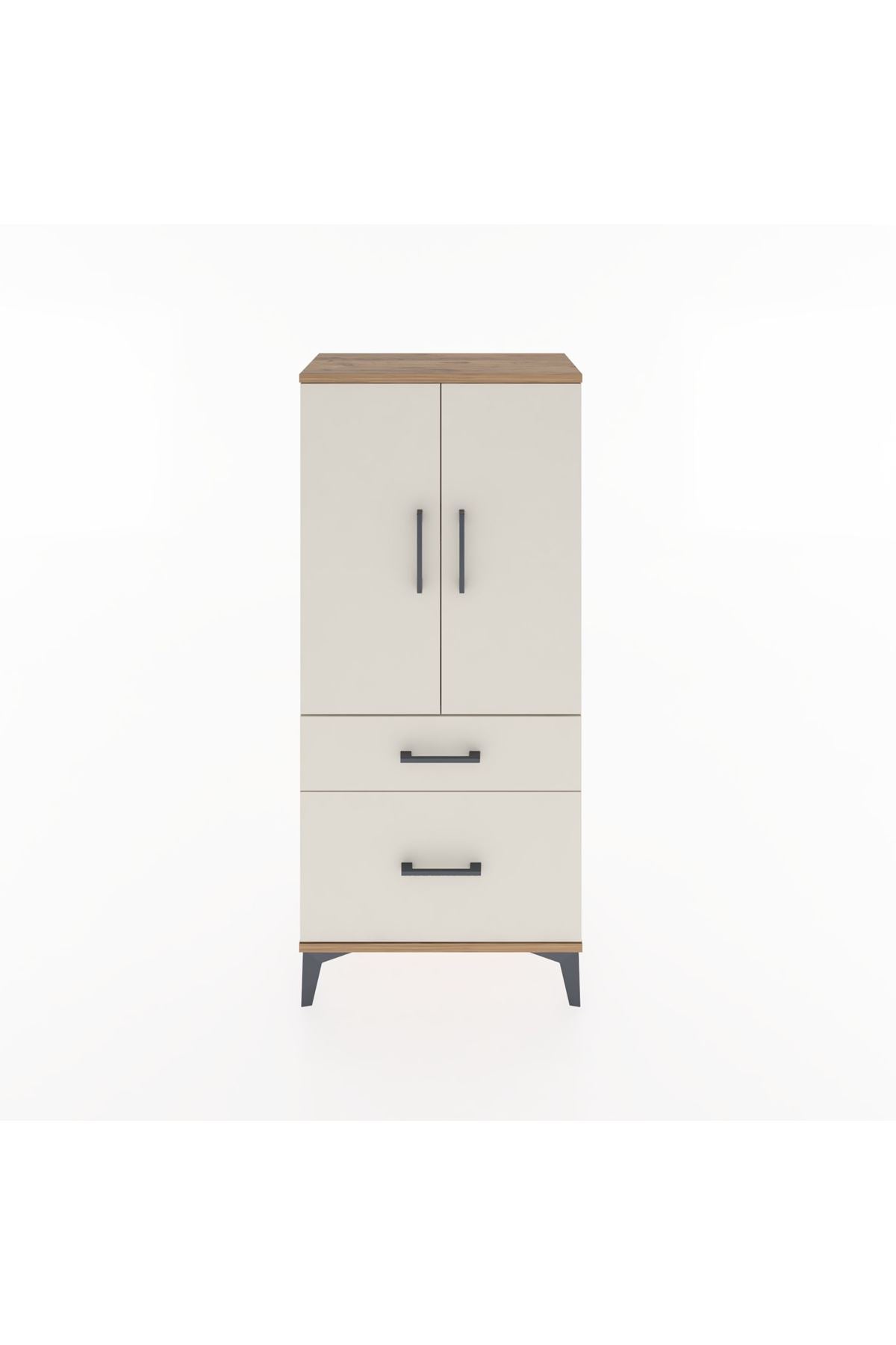 Hyperion Dolap 2 Raflı 2 Çekmeceli 2 Kapaklı 60x44x134 Çam-Aytaşı