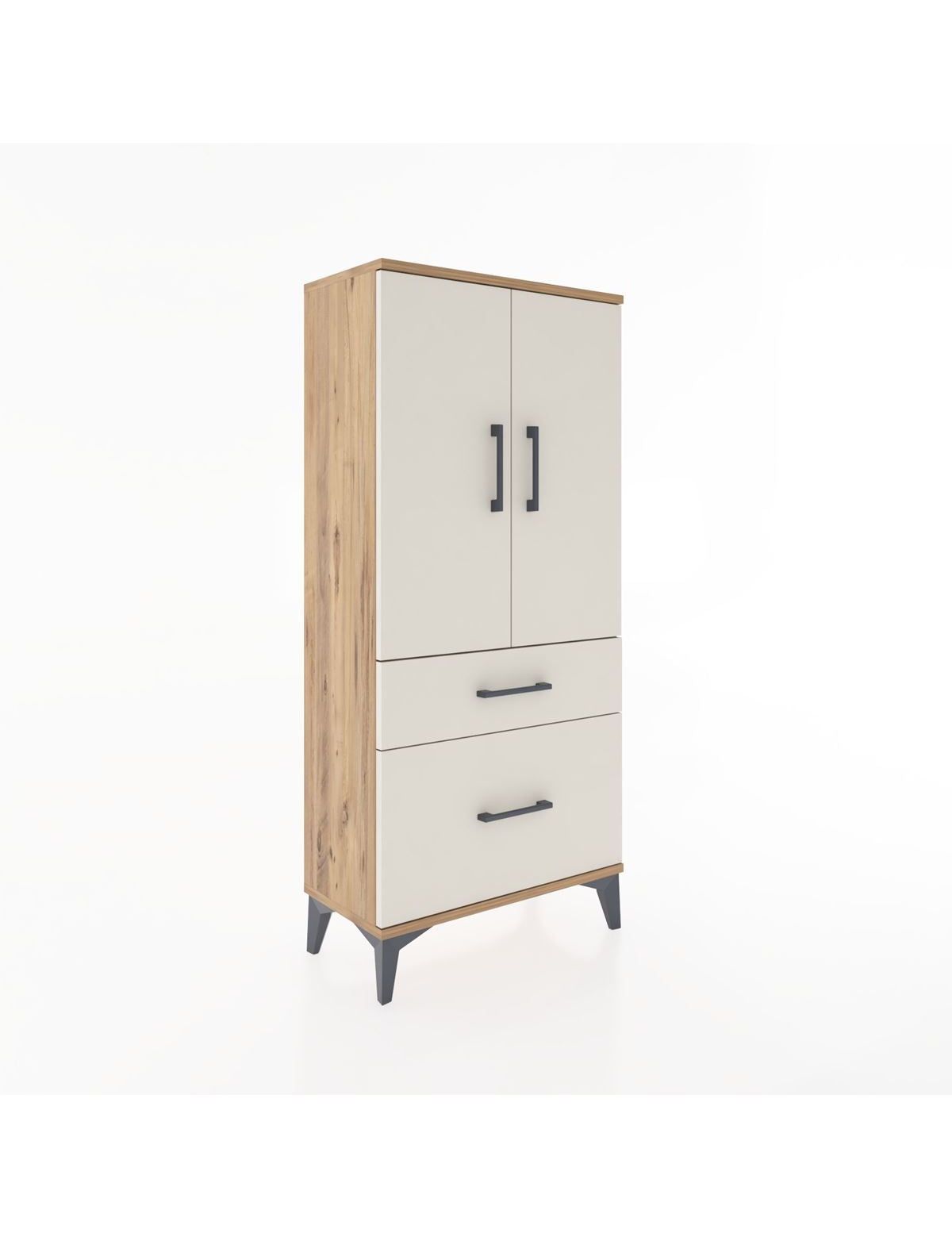 Hyperion Dolap 2 Raflı 2 Çekmeceli 2 Kapaklı 60x44x134 Çam-Aytaşı