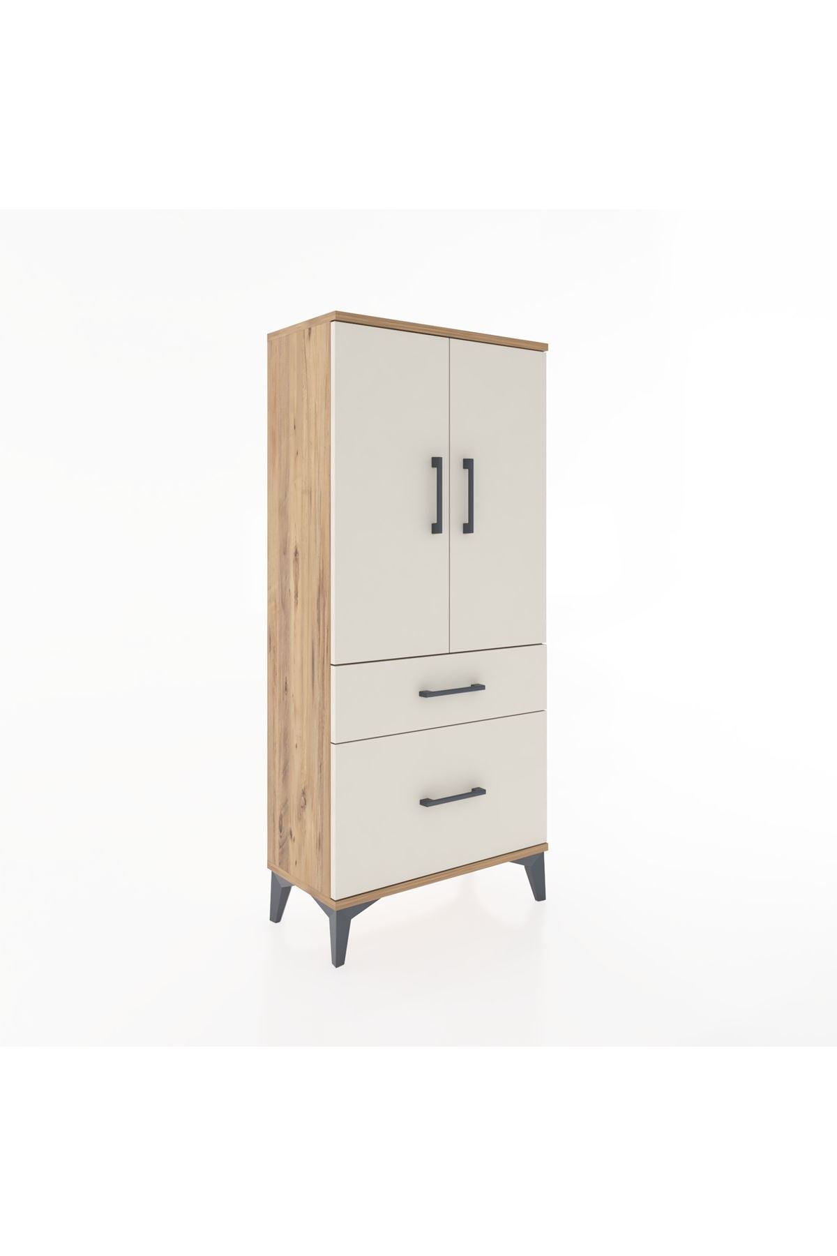 Hyperion Dolap 2 Raflı 2 Çekmeceli 2 Kapaklı 60x44x134 Çam-Aytaşı