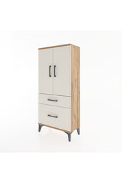 Hyperion Dolap 2 Raflı 2 Çekmeceli 2 Kapaklı 60x44x134 Çam-Aytaşı