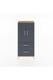 Hyperion Dolap 2 Raflı 2 Çekmeceli 2 Kapaklı 60x44x134 Çam-Antrasit