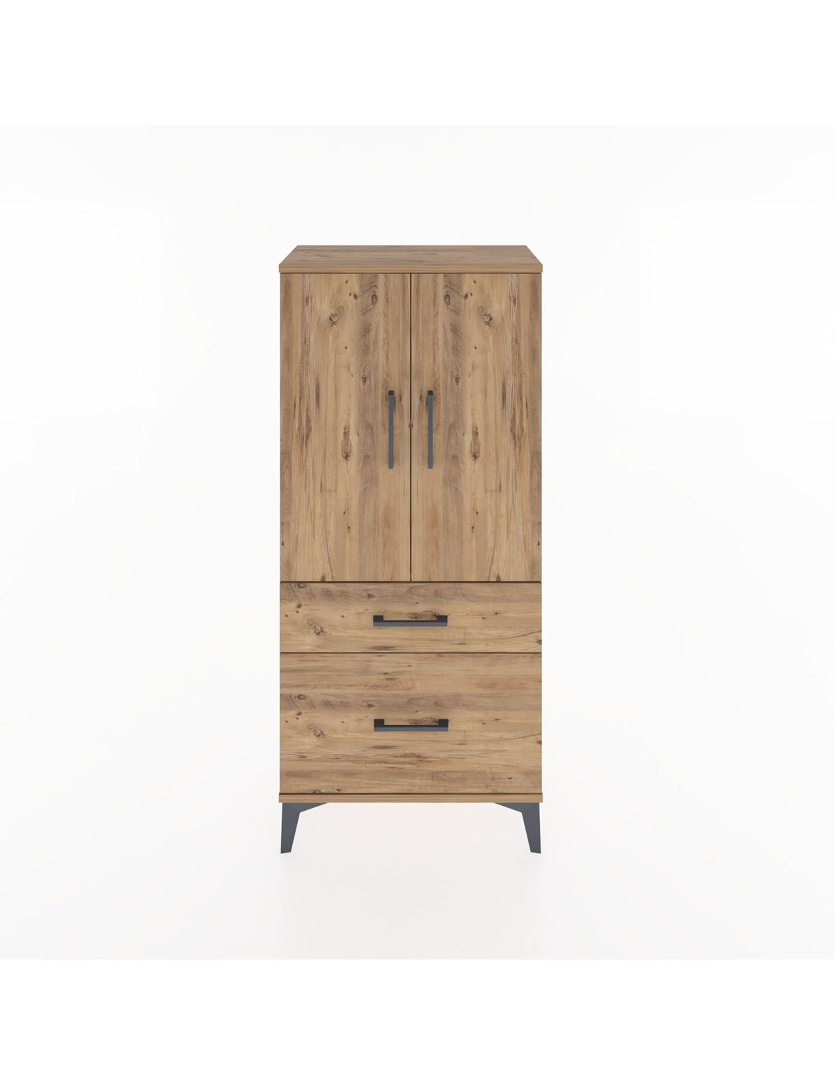 Hyperion Dolap 2 Raflı 2 Çekmeceli 2 Kapaklı 60x44x134 Çam-Çam