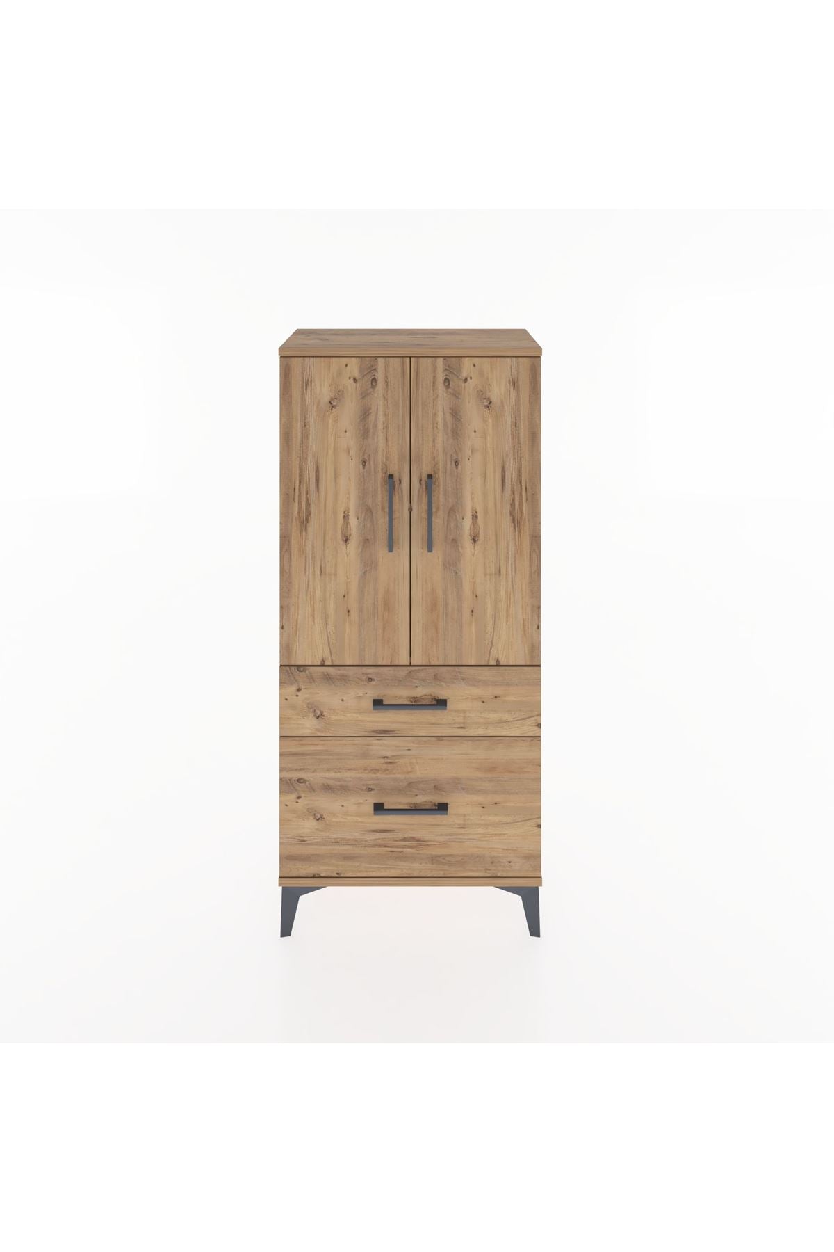 Hyperion Dolap 2 Raflı 2 Çekmeceli 2 Kapaklı 60x44x134 Çam-Çam