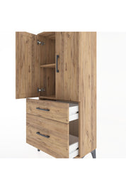 Hyperion Dolap 2 Raflı 2 Çekmeceli 2 Kapaklı 60x44x134 Çam-Çam