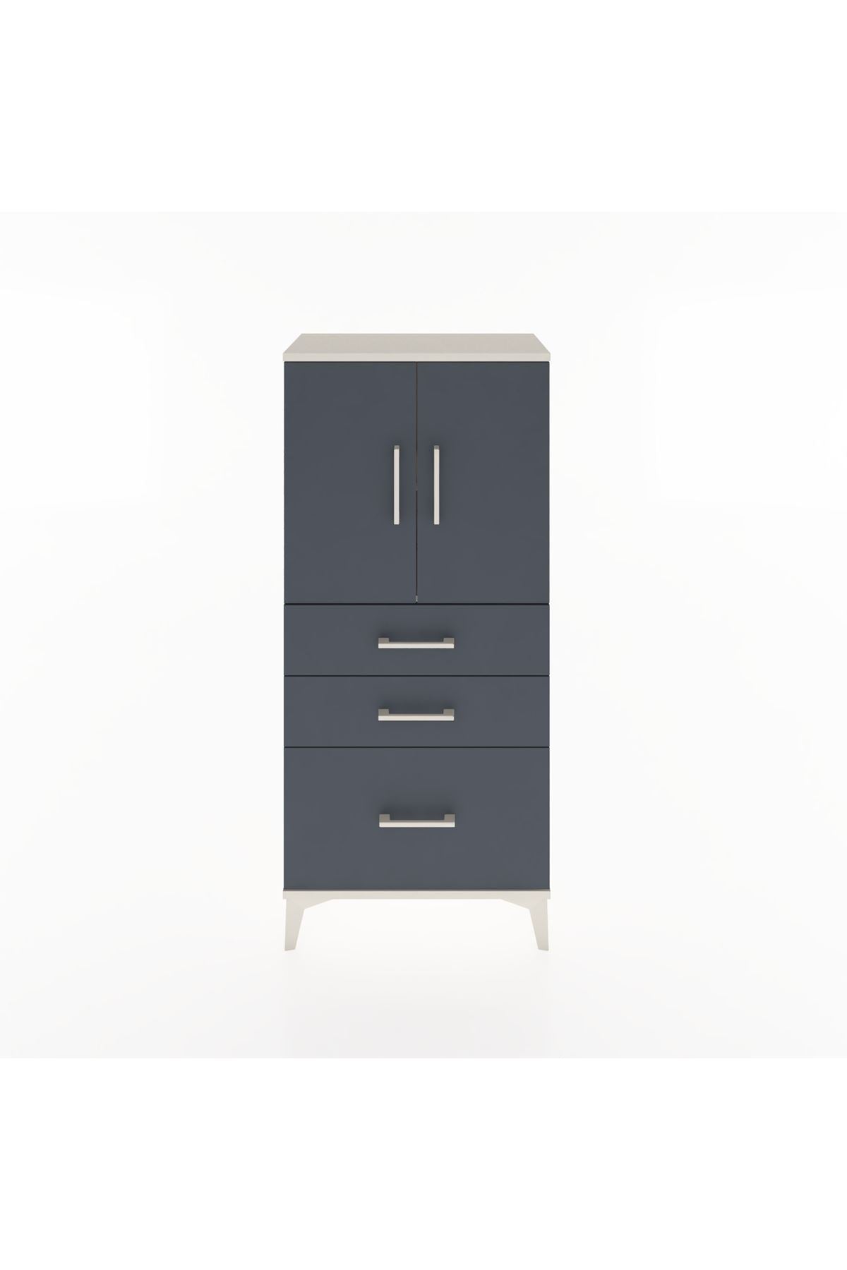 Hyperion Dolap 2 Raflı 3 Çekmeceli 2 Kapaklı 60x44x134 Aytaşı-Antrasit