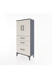Hyperion Dolap 2 Raflı 3 Çekmeceli 2 Kapaklı 60x44x134 Antrasit-Aytaşı
