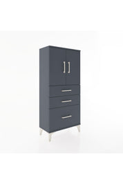 Hyperion Dolap 2 Raflı 3 Çekmeceli 2 Kapaklı 60x44x134 Antrasit-Antrasit