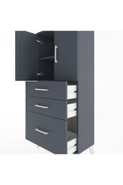 Hyperion Dolap 2 Raflı 3 Çekmeceli 2 Kapaklı 60x44x134 Antrasit-Antrasit