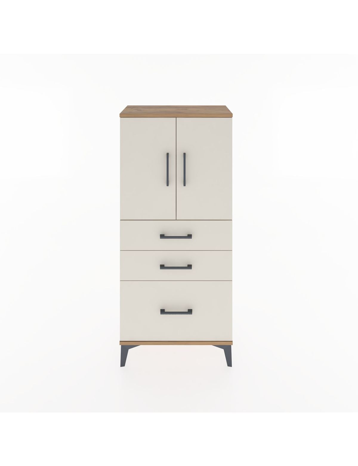 Hyperion Dolap 2 Raflı 3 Çekmeceli 2 Kapaklı 60x44x134 Çam-Aytaşı