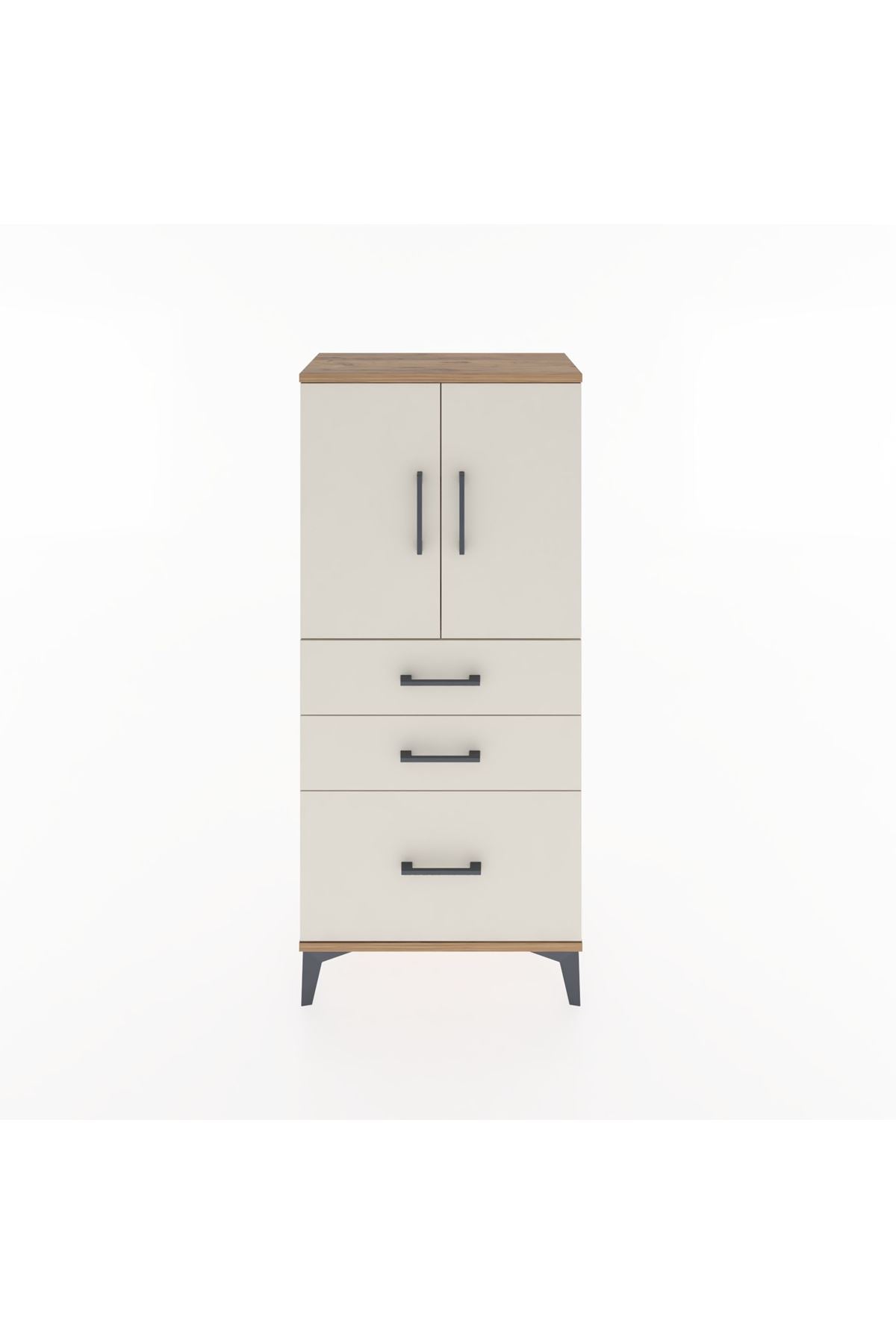 Hyperion Dolap 2 Raflı 3 Çekmeceli 2 Kapaklı 60x44x134 Çam-Aytaşı