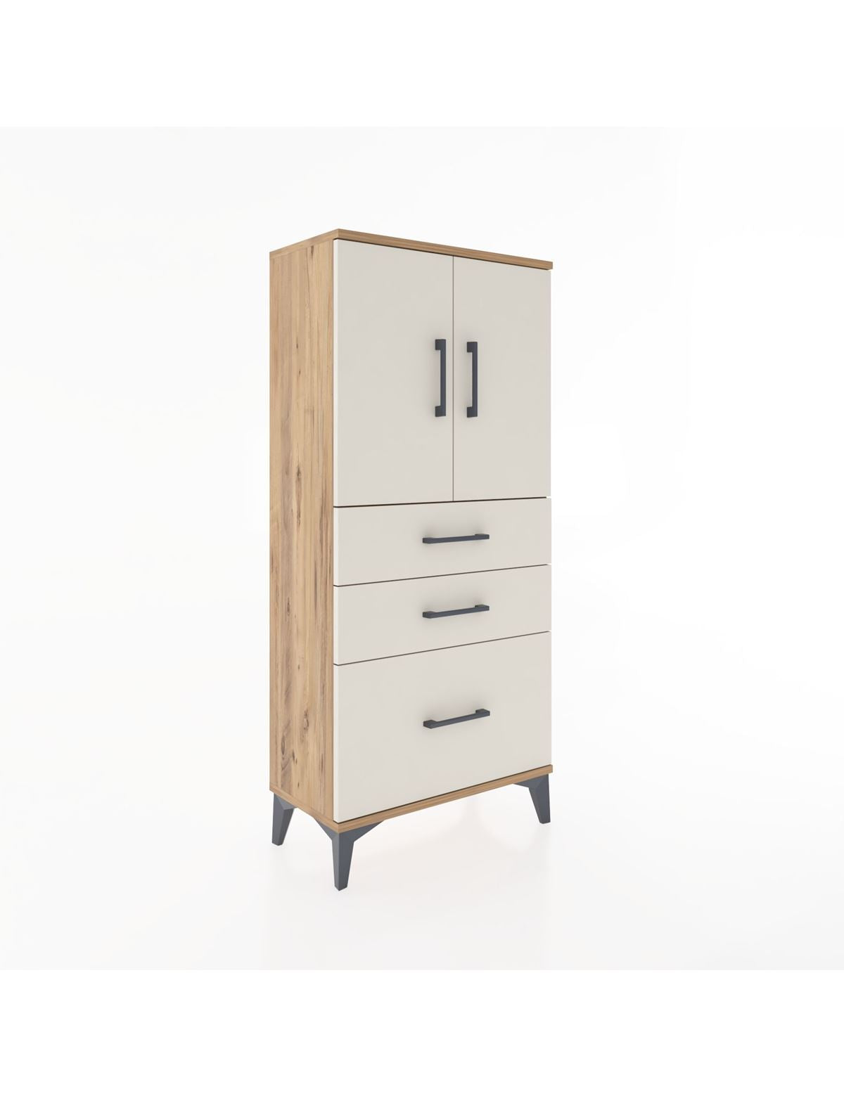 Hyperion Dolap 2 Raflı 3 Çekmeceli 2 Kapaklı 60x44x134 Çam-Aytaşı