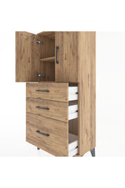 Hyperion Dolap 2 Raflı 3 Çekmeceli 2 Kapaklı 60x44x134 Çam-Çam