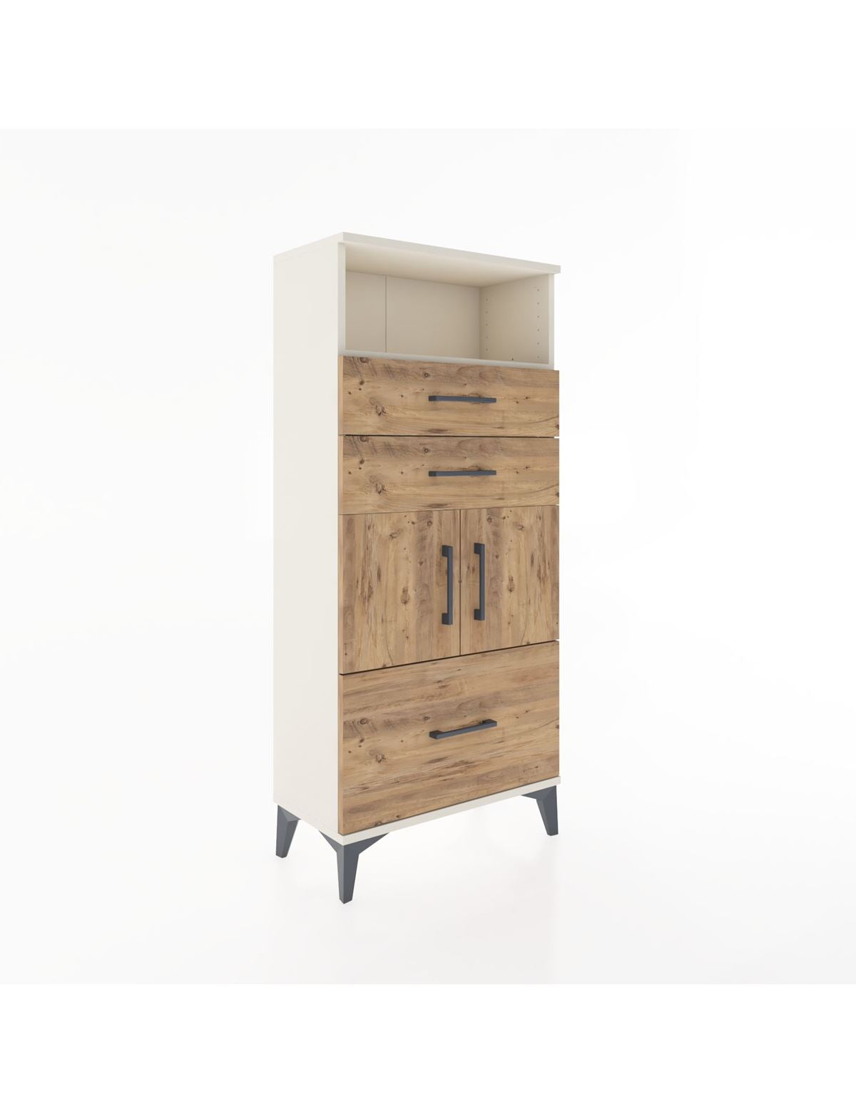 Hyperion Dolap 2 Raflı 3 Çekmeceli 2 Kapaklı 60x44x134 Aytaşı-Çam