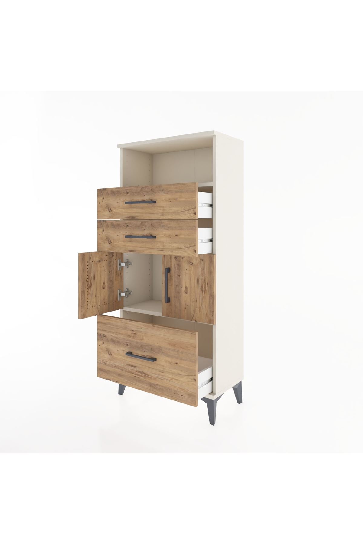 Hyperion Dolap 2 Raflı 3 Çekmeceli 2 Kapaklı 60x44x134 Aytaşı-Çam