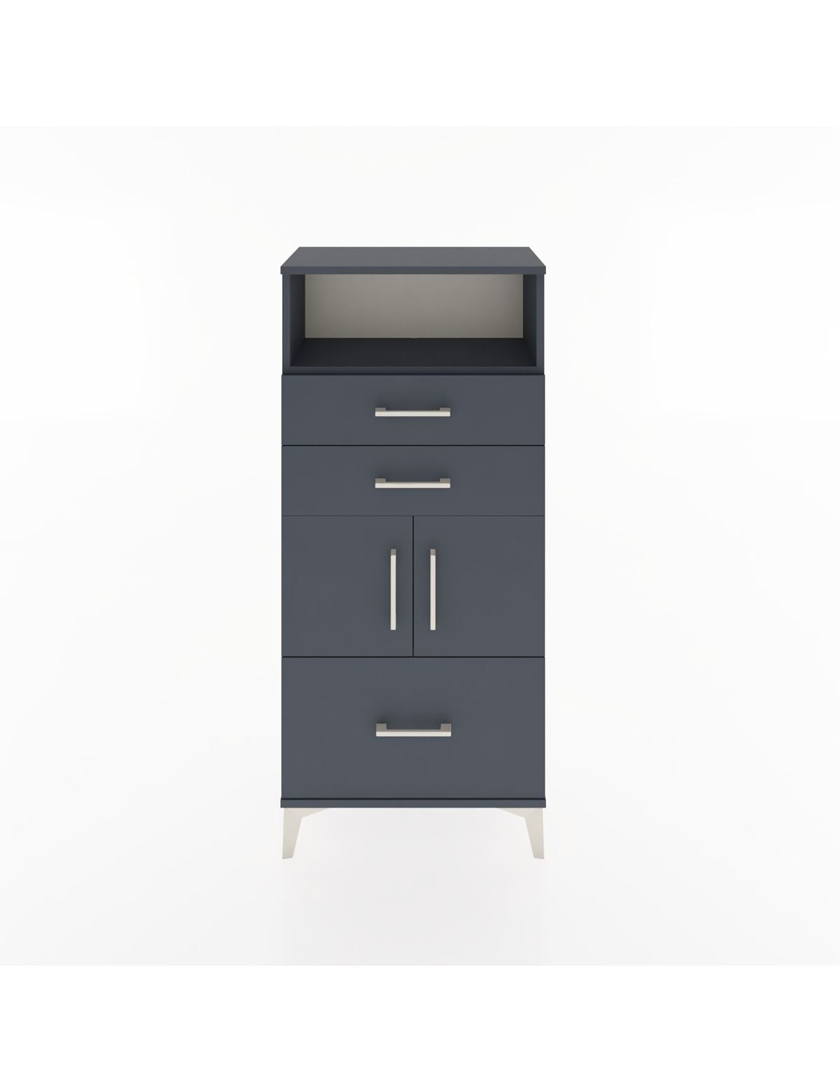 Hyperion Dolap 2 Raflı 3 Çekmeceli 2 Kapaklı 60x44x134 Antrasit-Antrasit