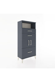 Hyperion Dolap 2 Raflı 3 Çekmeceli 2 Kapaklı 60x44x134 Antrasit-Antrasit