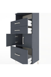 Hyperion Dolap 2 Raflı 3 Çekmeceli 2 Kapaklı 60x44x134 Antrasit-Antrasit