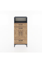 Hyperion Dolap 2 Raflı 3 Çekmeceli 2 Kapaklı 60x44x134 Antrasit-Çam