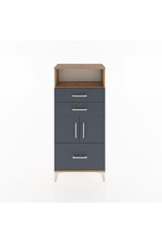 Hyperion Dolap 2 Raflı 3 Çekmeceli 2 Kapaklı 60x44x134 Çam-Antrasit