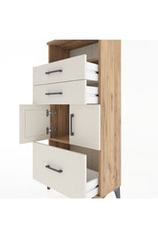 Hyperion Dolap 2 Raflı 3 Çekmeceli 2 Kapaklı 60x44x134 Çam-Aytaşı