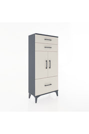 Hyperion Dolap 2 Raflı 3 Çekmeceli 2 Kapaklı 60x44x134 Antrasit-Aytaşı