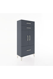 Hyperion Dolap 2 Raflı 3 Çekmeceli 2 Kapaklı 60x44x134 Antrasit-Antrasit