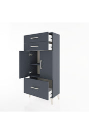 Hyperion Dolap 2 Raflı 3 Çekmeceli 2 Kapaklı 60x44x134 Antrasit-Antrasit