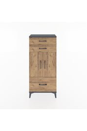 Hyperion Dolap 2 Raflı 3 Çekmeceli 2 Kapaklı 60x44x134 Antrasit-Çam