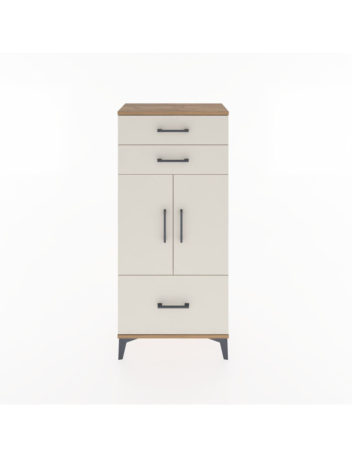 Hyperion Dolap 2 Raflı 3 Çekmeceli 2 Kapaklı 60x44x134 Çam-Aytaşı