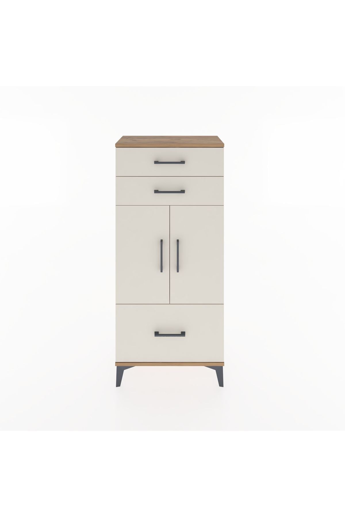 Hyperion Dolap 2 Raflı 3 Çekmeceli 2 Kapaklı 60x44x134 Çam-Aytaşı