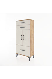 Hyperion Dolap 2 Raflı 3 Çekmeceli 2 Kapaklı 60x44x134 Çam-Aytaşı