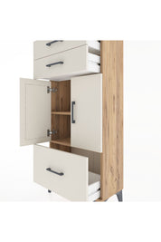 Hyperion Dolap 2 Raflı 3 Çekmeceli 2 Kapaklı 60x44x134 Çam-Aytaşı